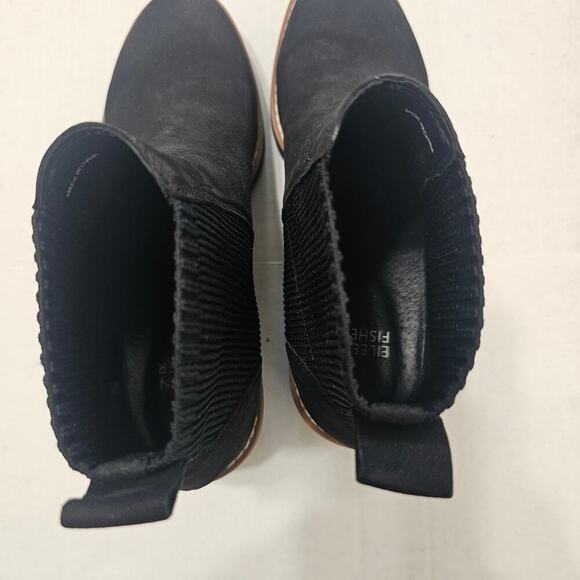 EILEEN FISHER Lilou Nubuck and Recycled Stretch Knit Bootie in Black Size 8.5 - Picture 5 of 8